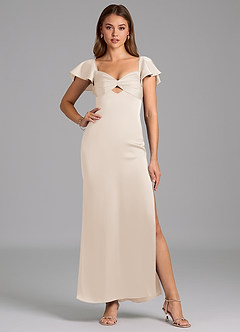 Azazie Demia 신부 들러리 드레스 쉬스 스윗하트 네크라인 스트레치 새틴 발목 길이 드레스 image5