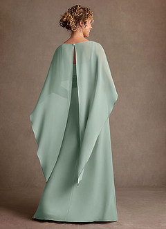 Azazie Marilla vestidos de madre de la novia Vestido Agave de Gasa de Corte en A con Plisado image3