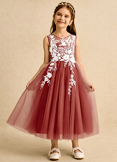 Azazie Sundae Flower Girl Klänningar Klä Balklänning i Spets image6