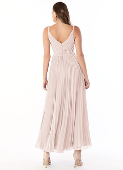 Azazie Raychelle Bridesmaid Dresses Rose Petal A-Line V-Neck Chiffon Dress image2