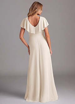 Azazie Lainey Bridesmaid Dresses White Alabaster A-Line with Pockets Chiffon Dress image7