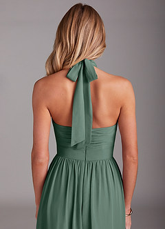 Azazie Avary Bridesmaid Dresses Sea Moss A-Line Pleated Chiffon Dress image7