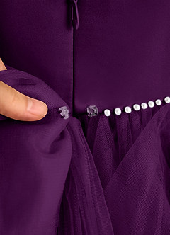 Azazie Tinie Blumenmädchenkleider Ballkleid Schleifen Tüll Kleid Traube image8