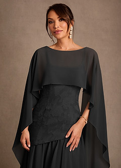 Azazie Flossie 신부의 어머니 드레스 A라인 주름진 쉬폰 플로어 길이 드레스 image6