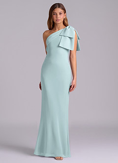Azazie Yuanna Bridesmaid Dresses Mist Mermaid One Shoulder Chiffon Dress image5