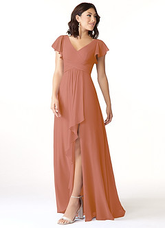 Azazie Omari Bridesmaid Dresses MAI TAI A-Line Chiffon Dress image4