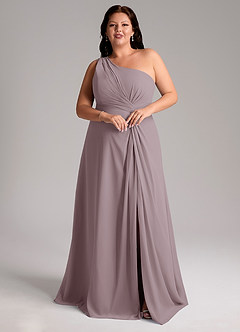 Azazie Brooke Bridesmaid Dresses Dusk A-Line One Shoulder Chiffon Dress image10