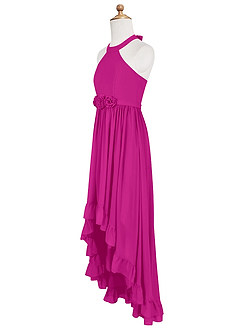 Azazie Hermione Junior Fuchsia A-Line Chiffon Dress image8