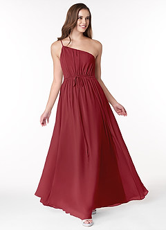 Azazie Hoya Final Sale Flowy One Shoulder Chiffon Bridesmaids Dress image5