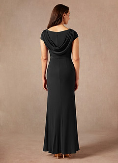 Azazie Marybeth Mother of the Bride Dresses Black Mermaid V-Neck Sequins Lace Dress image2