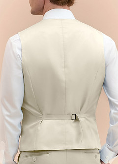 front James Tan Structured Stretch Suit Vest