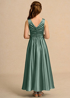 Azazie Ducky Girls Formal Flower Girl Klänningar Klä A-Line i Stretch Satin Plisserad image2