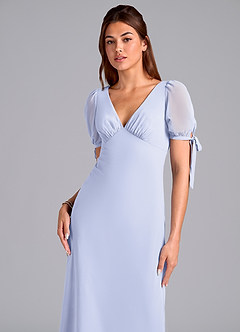 Azazie Pheby Bridesmaid Dresses Lavender A-Line Pleated Chiffon Dress image2