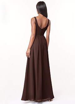 Azazie Keyla Bridesmaid Dresses Ganache A-Line V-Neck Pleated Chiffon Dress image5