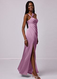 Barbie ♥ Azazie Bridesmaid Dresses Wisteria Mermaid One Shoulder Stretch Satin Dress image5