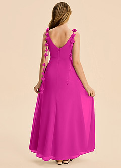 Azazie Gumdrop Junior Vestido Fucsia de Gasa de Imperio con Plisado image6