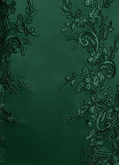 Azazie Franny Mère de la mariée Robes Robe Fourreau en Satin extensible Dentelle Vert Foncé image6