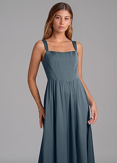 Azazie Rosaline Brautjungfernkleider A-Linie Seitliche Cut-Outs Stretch-Satin Kleid Zwielichtviolett image6