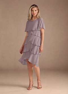 Azazie Rita Mother of the Bride Dresses Dusk A-Line Scoop Beaded Chiffon Dress image1