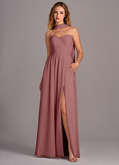 Azazie Joni At-home Try On Dresses Agave A-Line Strapless Chiffon Convertible Dress image1