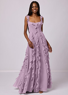 Barbie ♥ Azazie Bridesmaid Dresses Wisteria A-Line with Pockets Chiffon Dress image4