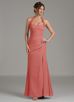 Azazie Destiny Brautjungfernkleider Meerjungfrau-Linie Herzausschnitt Chiffon Kleid Antike Rose image4