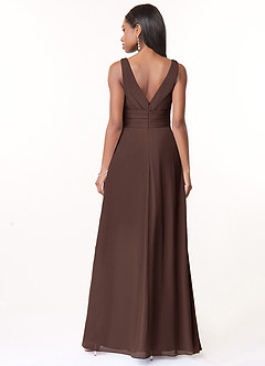 Azazie Julianna Brudepigekjoler En streg Chiffon Gulv-længde Kjole image2