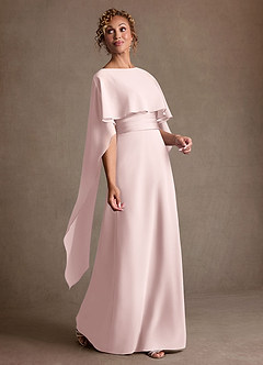 Azazie Marilla Mother of the Bride Dresses Blushing Pink A-Line Pleated Chiffon Dress image2