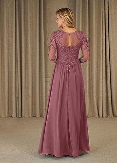 Azazie Mirielle Mother of the Bride Dresses Desert Rose A-Line Scoop Lace Chiffon Dress image8