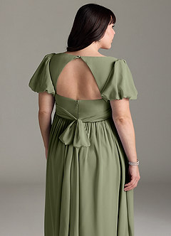 Azazie Madisynn Maternity Bridesmaid Dresses Bow Chiffon Floor-Length Dress image10