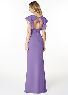 Azazie Val Bridesmaid Dresses Tahiti Mermaid V-Neck Keyhole Chiffon Dress image2