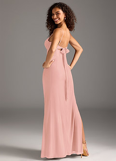 Azazie Mai Final Sale Agave Sheath Pleated Mesh Dress image2