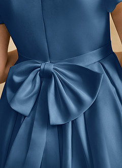 Azazie Pearl Flower Girl Dresses Twilight Ball-Gown Pleated Matte Satin Dress image8