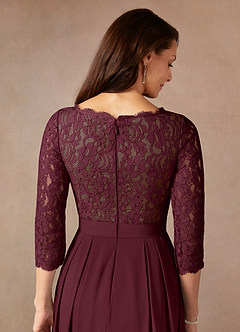 Azazie Lucianna Mother of the Bride Dresses Cabernet Taupe A-Line Lace Dress image8