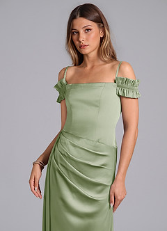 Azazie Kalysia Vestidos de damas de honor Vestido de Salvia Polvorienta de Satén Elástico de Corte Sirena Convertible con Vestidos sin tirantes image5