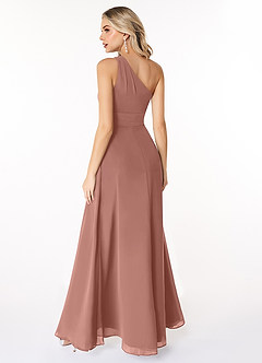 Azazie Dallas Bridesmaid Dresses Cedar Rose A-Line One Shoulder Chiffon Dress image2