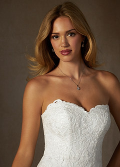 Azazie Antheia Vestidos de novia Vestido de Diamante Blanco de Crepé elástico de Corte Sirena con Lentejuela image7