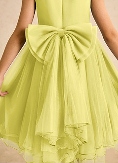 Azazie Lass Flower Girl Dresses Canary A-Line Bow Tulle Dress image6