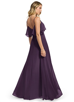 Azazie Jean Bridesmaid Dresses Plum A-Line Chiffon Convertible Dress image2