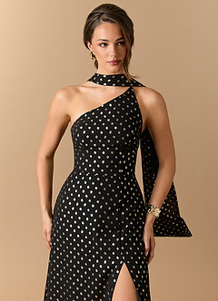 Vestido Lunares Negros Y Dorados Maxi Kiera image9