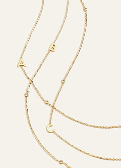 front Sideways Initial Letter Necklace