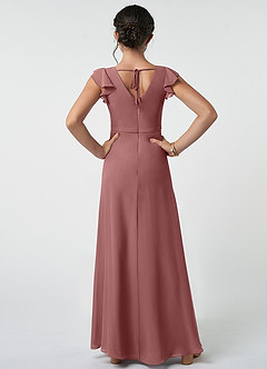 Azazie Claudine Junior Desert Rose A-Line Pleated Chiffon Dress image2