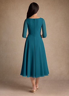 Azazie Durant Mère de la mariée Robes Robe Trapèze en Mousseline de soie Plissée Bleu Encre image3