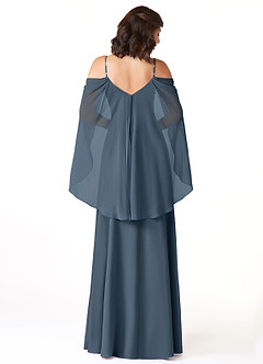 Azazie Cienna Bridesmaid Dresses Neptune A-Line Off the Shoulder Chiffon Dress image2