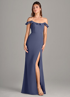 Azazie Callie Bridesmaid Dresses Stormy Mermaid Side Slit Chiffon Convertible Dress image7