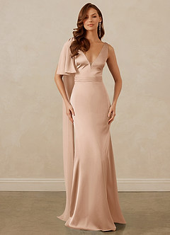 Christian Siriano Bridal for Azazie 1011 Bridesmaid Dresses English Rose Mermaid Bow Stretch Satin Dress image1
