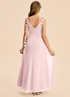Azazie Gumdrop Junior Robe Empire en Mousseline de soie Plissé Rose Pâle image6