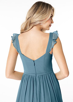 Azazie Stassie Final Sale Bermuda A-Line Sweetheart Ruched Chiffon Dress image6