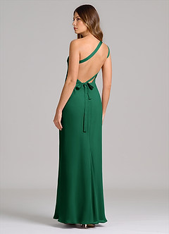 Azazie Monroe Suknie dla druhen Osłona Jedno ramię Szyfon Do ziemi Sukienka image2