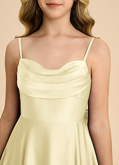 Azazie Bear Junior Abito A-Line in Raso Elasticizzato Scollo a Cuore Sorbetto Al Limone image8